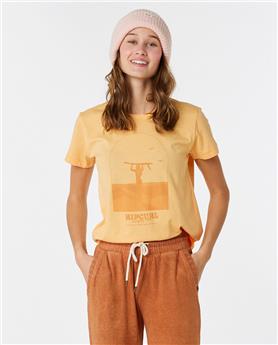 Teeshirt femme RIPCURL Re-Entry Crew Neck Tee Pastel Orange