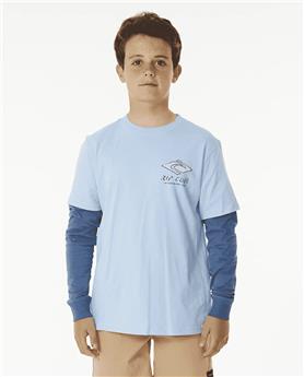 Teeshirt junior RIPCURL Pure Surf Ls 2 In 1 Tee-Boy Cool Blue