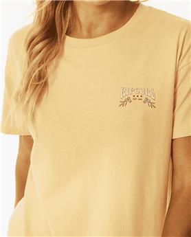 Teeshirt femme RIPCURL Riptide Relaxed Tee Washed Yellow S