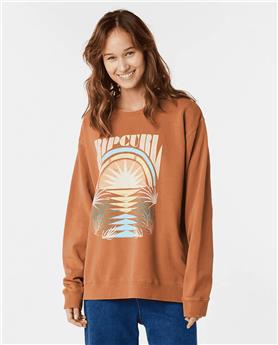 Sweat femme RIPCURL Glow Relaxed Crew Light Brown S