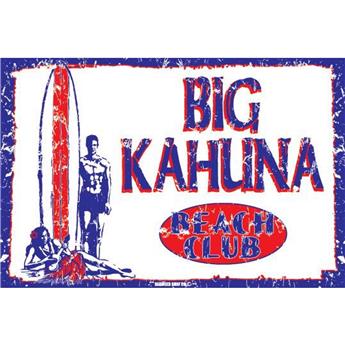 Plaque décoration BIG KAHUNA BEACH CLUB SURFPISTOLS  20x30cm