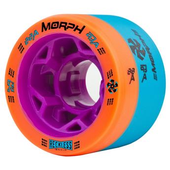 Roues Roller Derby RECKLESS WHEELS Morph 88A/93A Orange/Bleu