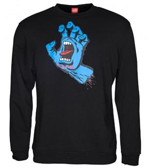 Sweatshirt SANTA CRUZ Crew Screaming Hand Dark Black Noir