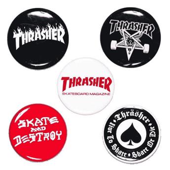 Promotion THRASHER buttons (pack de 5) logo
