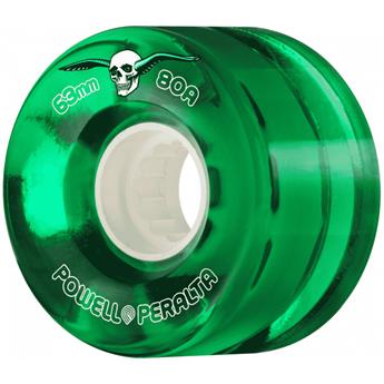 Roues skate POWELL PERALTA (jeu de 4) 63mm clear 80a green
