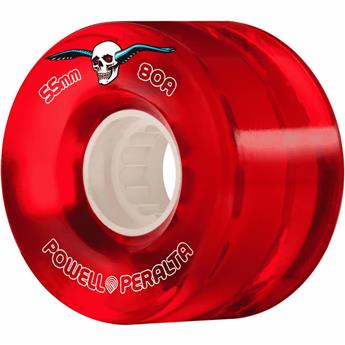 Roues skate POWELL PERALTA (jeu de 4) 55mm clear 80a red