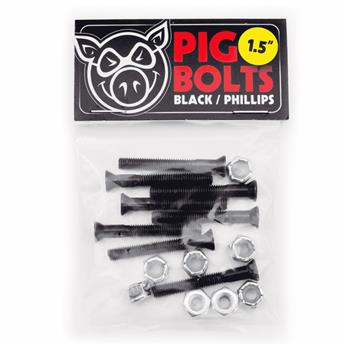 Visserie PIG (jeu de 8 vis) phillips 1.5 pouce black