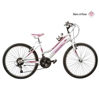 Vélo CASADEI mtb 24 lincy 18v h35 blanc rose