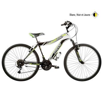 Vélo CASADEI mtb 26 k 18v f.susp.h43 blanc noir jaune