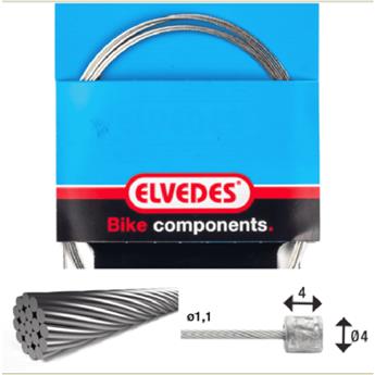 ELVEDES Cable de transmission 4000mm 1x19 fils Stainless diamètre 1,1mm avec tete N diamètre 4x4