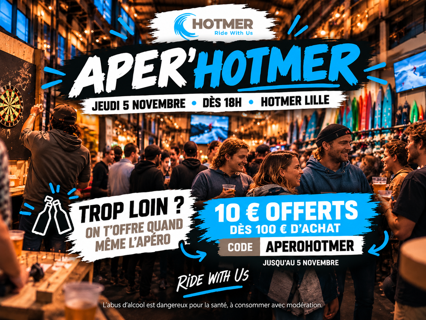 APER’HOTMER Lille : l’apéro des riders le 5 novembre
